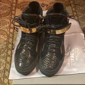 Men's Giusseppe Zanotti Black Python Sneakers